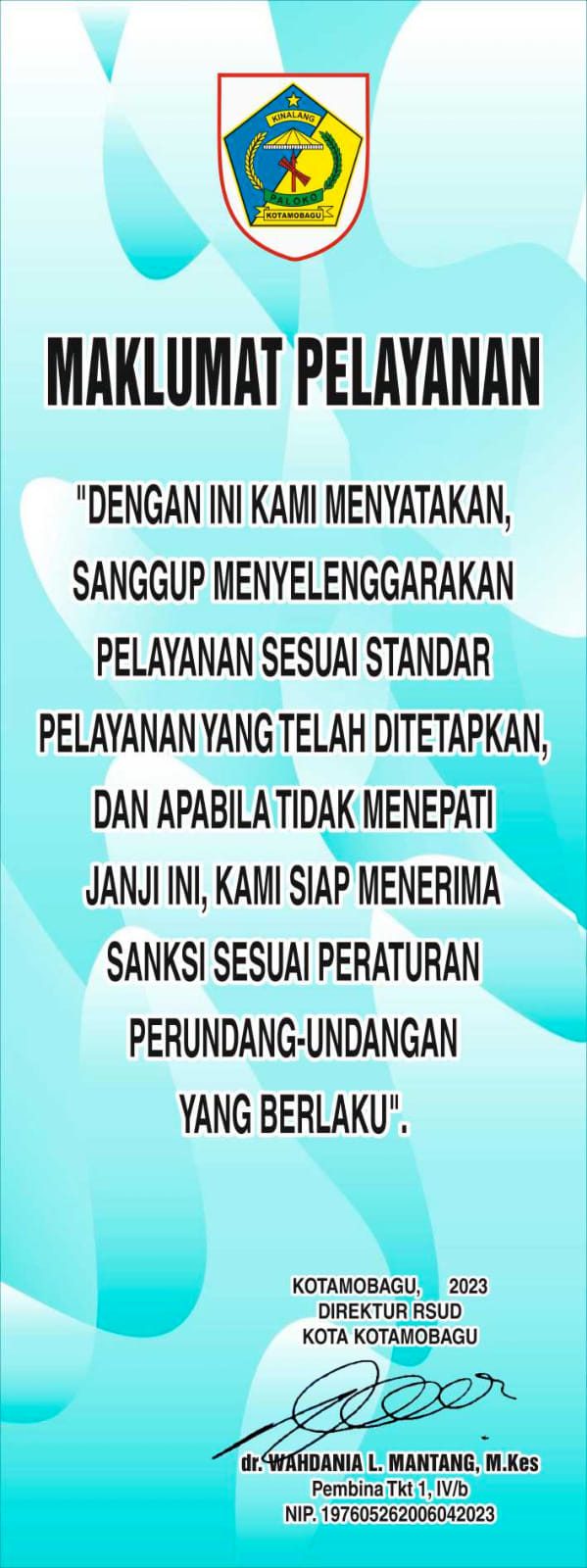 Maklumat Pelayanan RSUD Kotamobagu